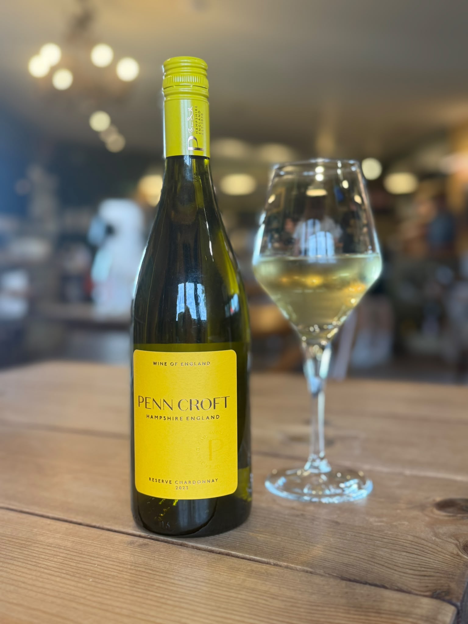 Penn Croft Reserve Chardonnay 2023 bottle and glass of wine